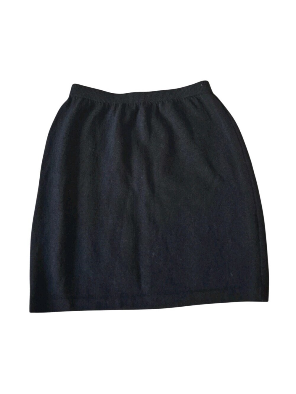 ST. JOHN Basics Santana Knit Skirt Size 8 Knit Black Knee Straight Pencil
